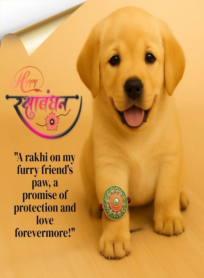 ويستيرن إرا راخي أنيق للحيوانات الأليفة من العصر الغربي للكلاب والقطط | رولي تشاول | هدية راكشا باندهان مصنوعة يدويًا لأخيك ذي الفراء | الحب والتقاليد والترابط | راخي بتصميم مميز | احتفل بالحب الرائع (النمط 23) - Image 4